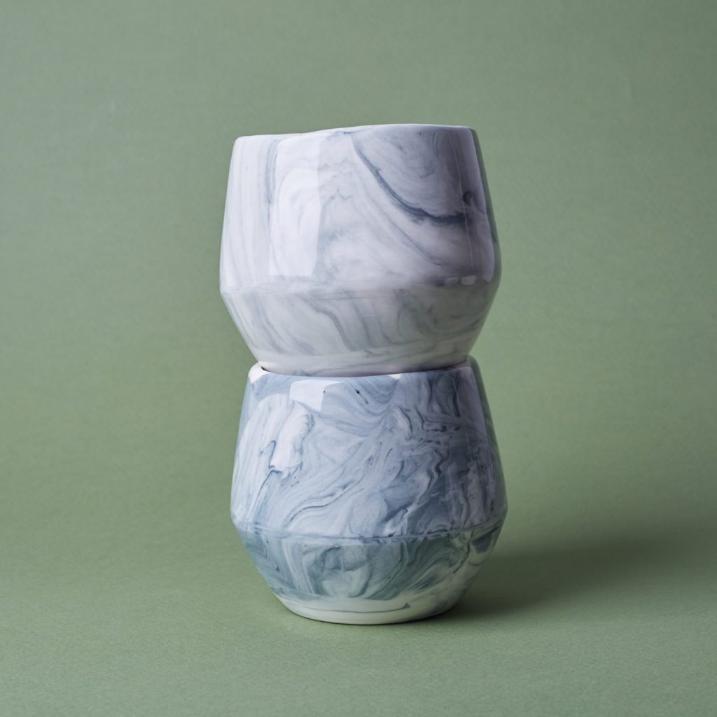 Бокал для фильтр-кофе "Мрамор" черно-белый, 270 мл — Agami Ceramics