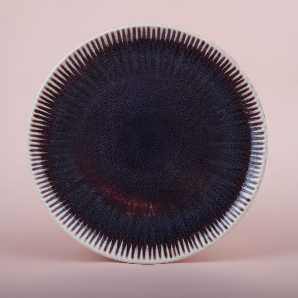 Seafruit plate — burgundy/blue, 26 cm
