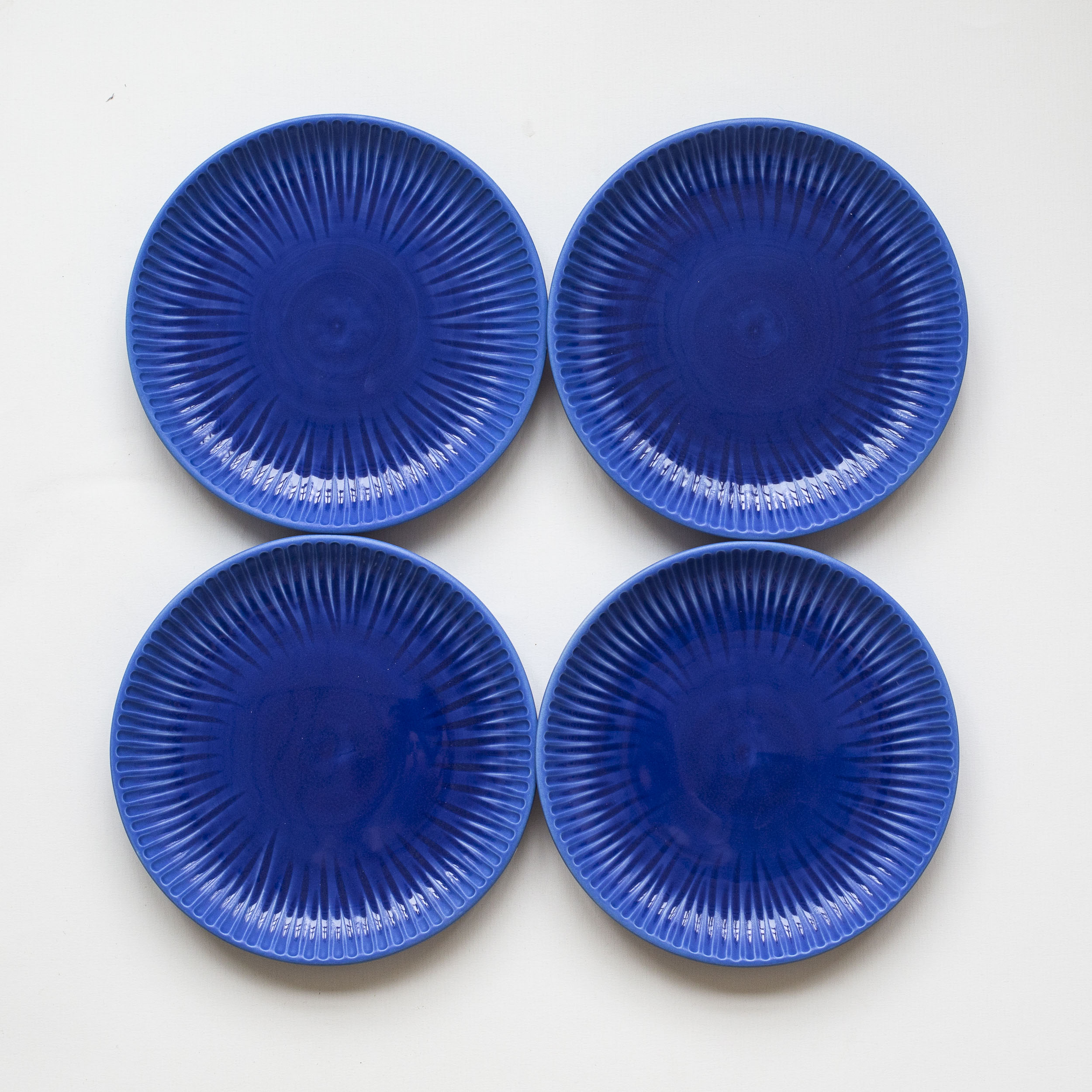 Набор из 4 синих тарелок Seafruit, 20 см