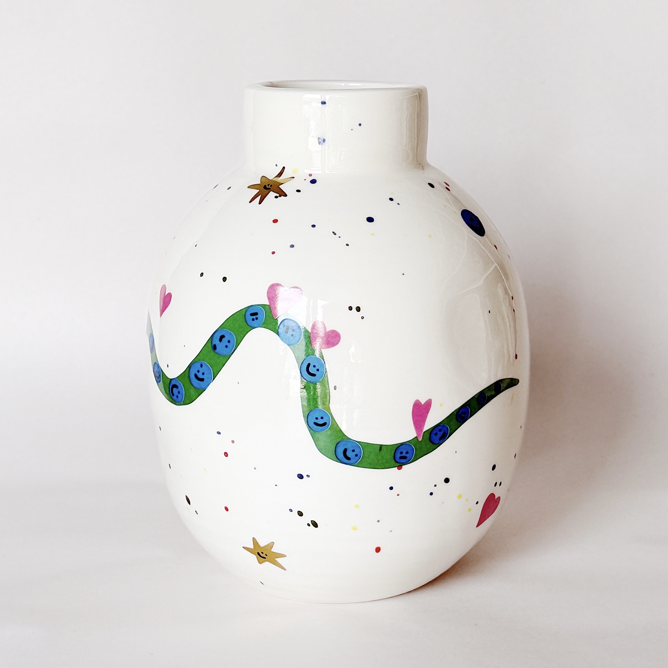 Ваза “Зеленая змея” с золотом