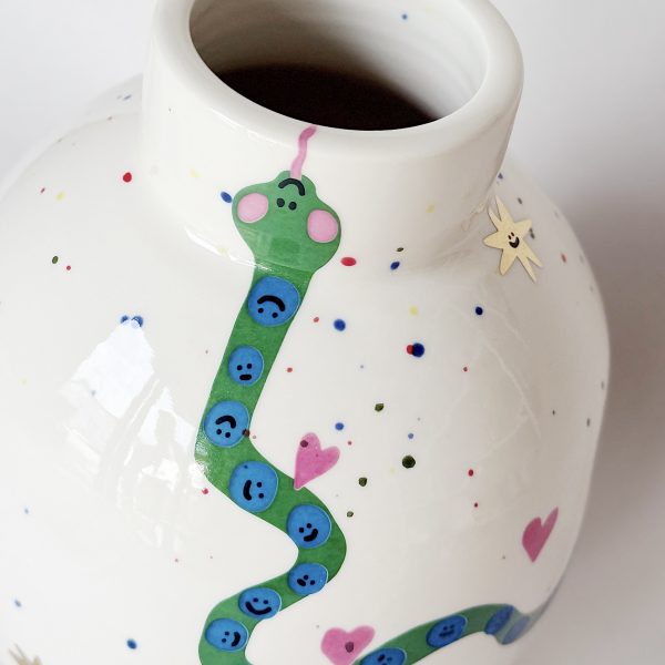 Ваза “Зеленая змея” с золотом