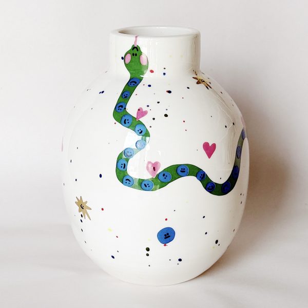 Ваза “Зеленая змея” с золотом