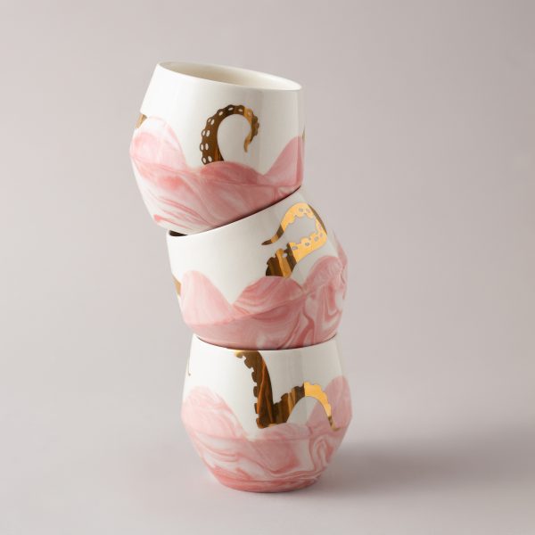 Бокал “Эффект волны” с осьминогом, 270 мл