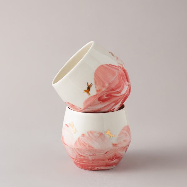 Бокал "Япония" с золотыми лошадками, 270 мл