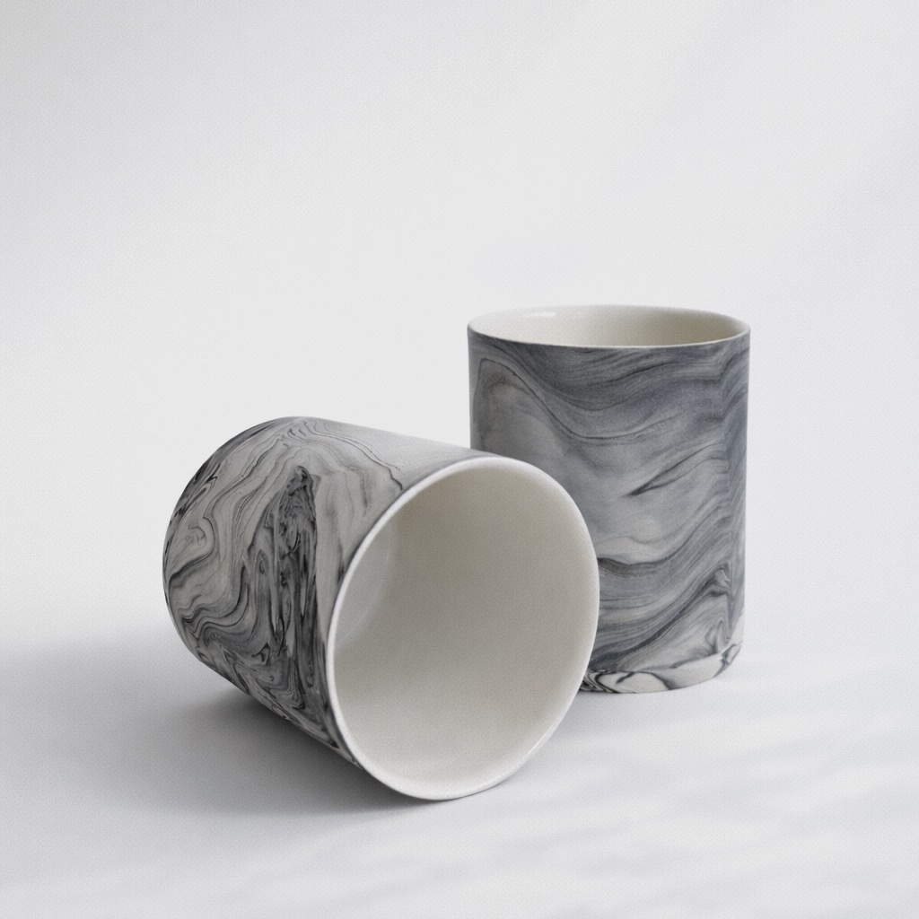 Стакан “Мрамор” серый, матовый, 360 мл