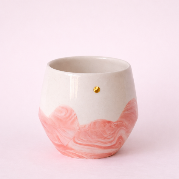 Бокал "Япония" розовый с золотым солнцем, 270 мл