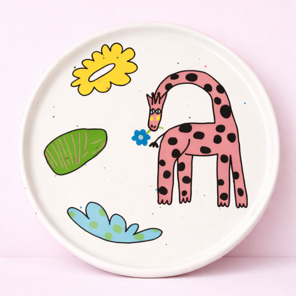Тарелка "Розовый жираф", 19 см