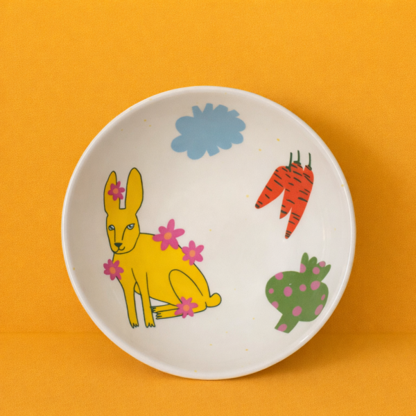 Миска "Желтый заяц", 17 см