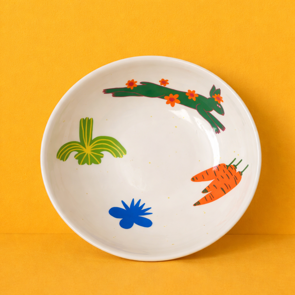 Миска “Зеленый заяц”, 17 см