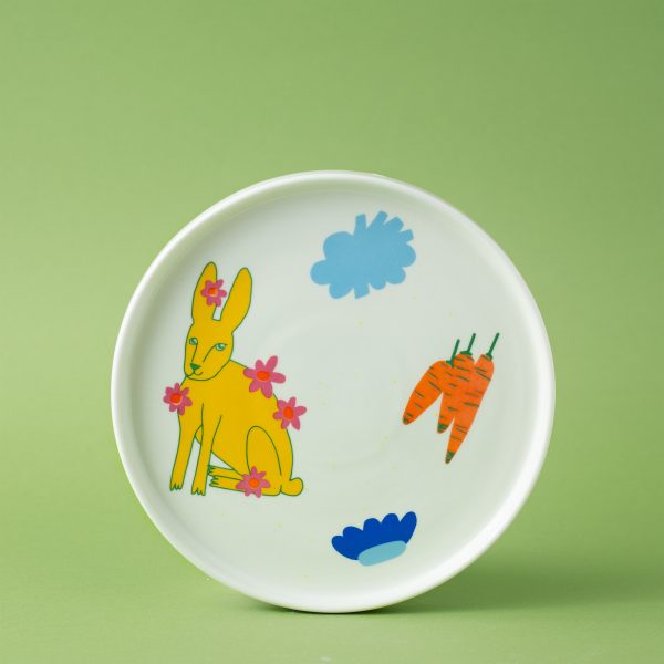 Тарелка “Желтый заяц” с вертикальным бортиком, 20 см
