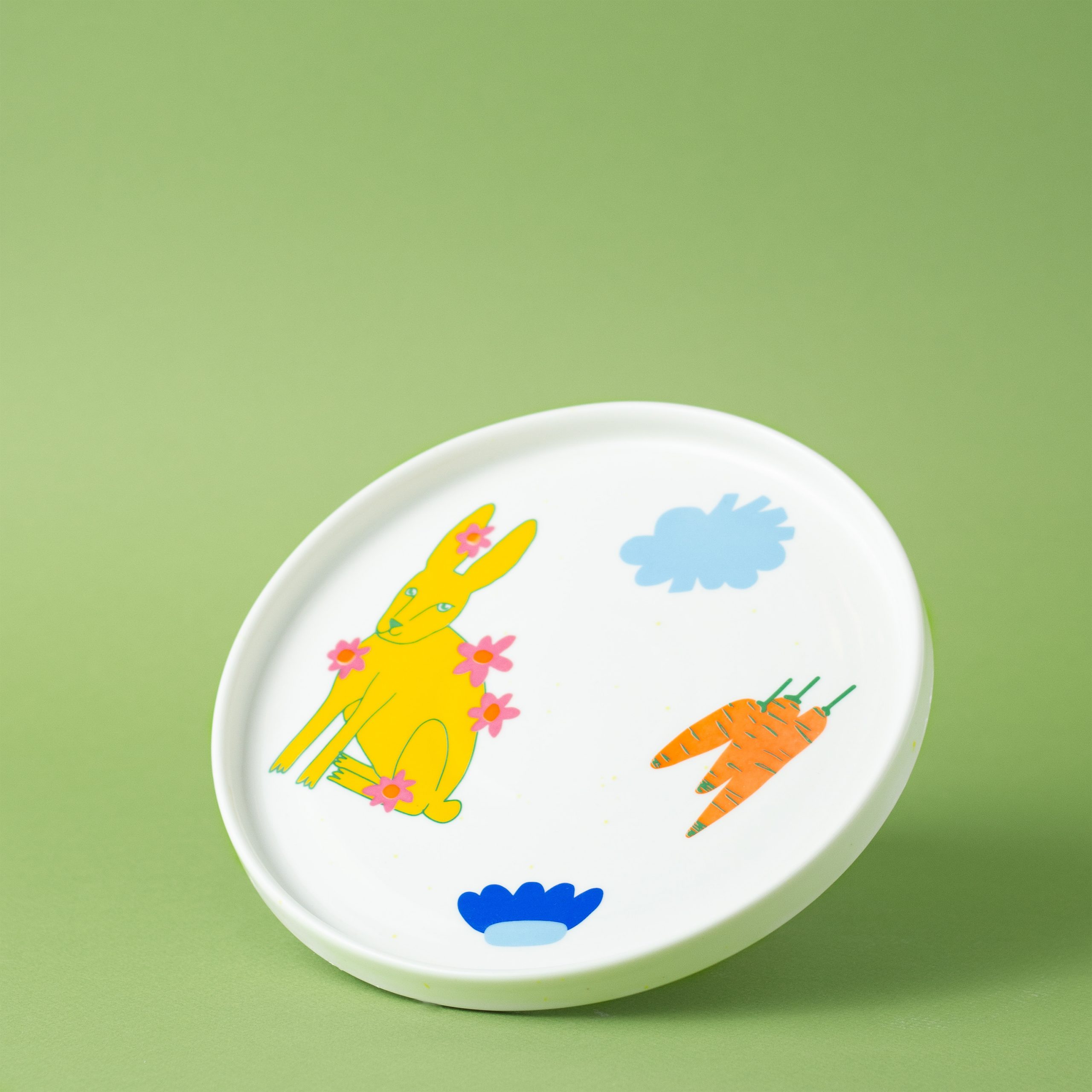 Тарелка “Желтый заяц” с вертикальным бортиком, 20 см