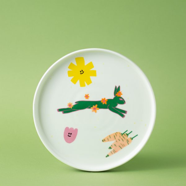 Тарелка “Зеленый заяц” с вертикальным бортиком, 20 см