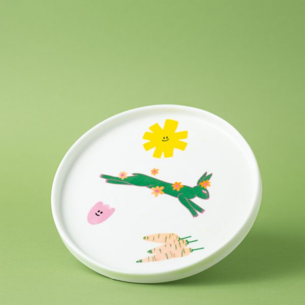 Тарелка "Зеленый заяц" с вертикальным бортиком, 20 см