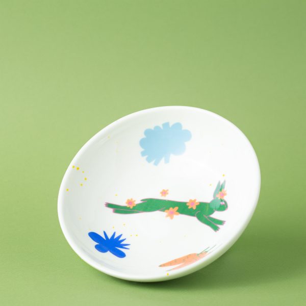 Миска "Зеленый заяц", 17 см