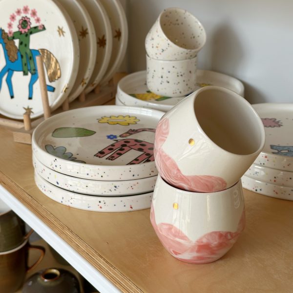 Бокал “Япония” розовый с золотым солнцем, 270 мл