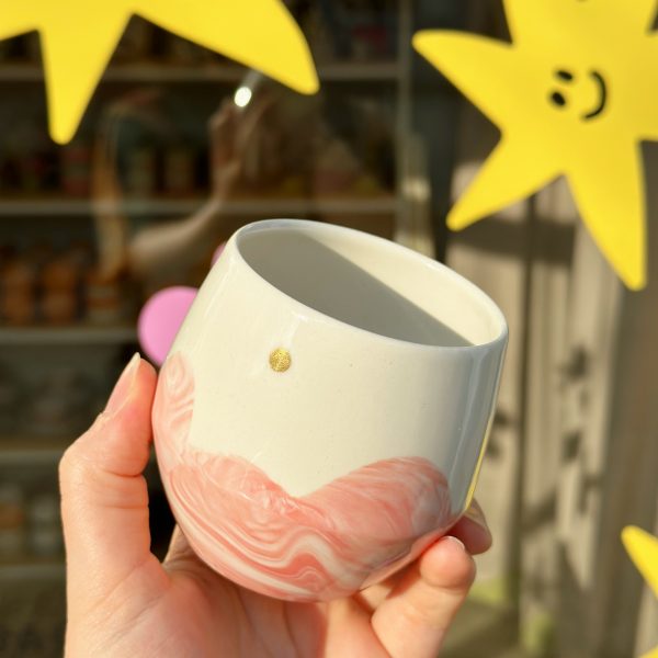 Бокал “Япония” розовый с золотым солнцем, 270 мл