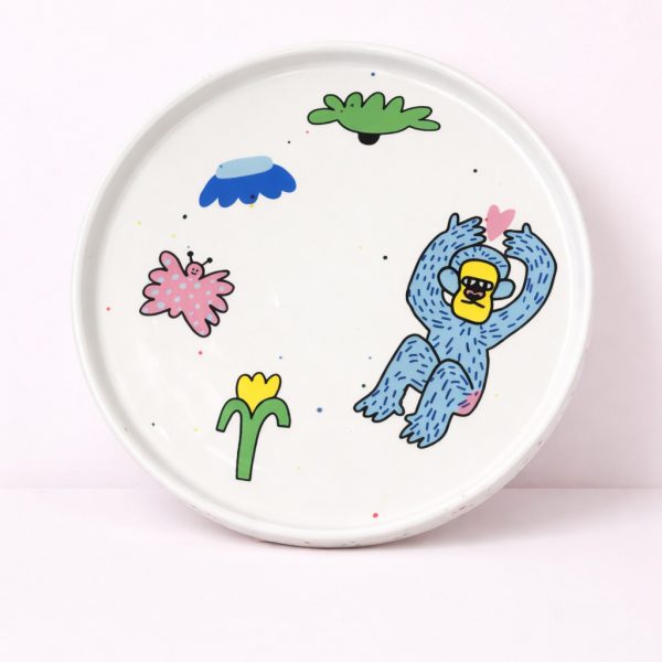 Тарелка "Голубая обезьянка", 19 см