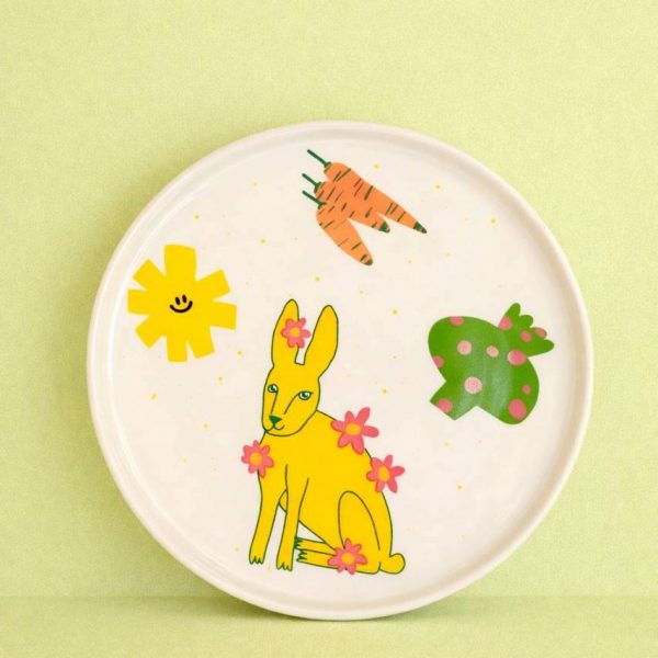 Тарелка "Желтый заяц" с вертикальным бортиком, 20 см