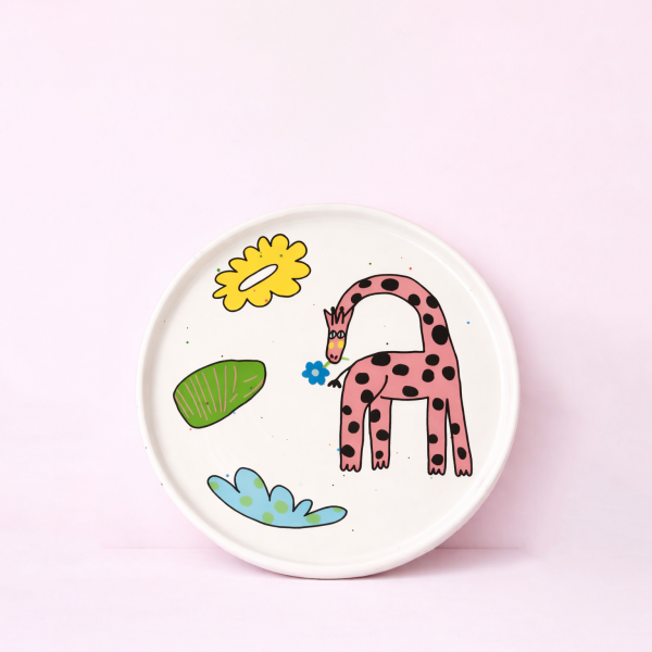 Тарелка "Розовый жираф", 19 см
