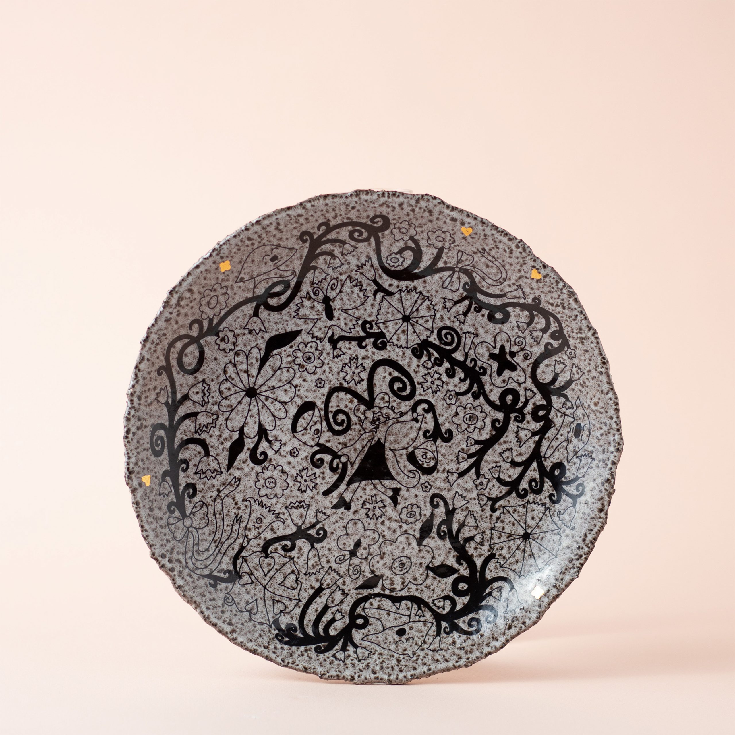 Тарелка “Цветущий сад” с золотом, 20 см