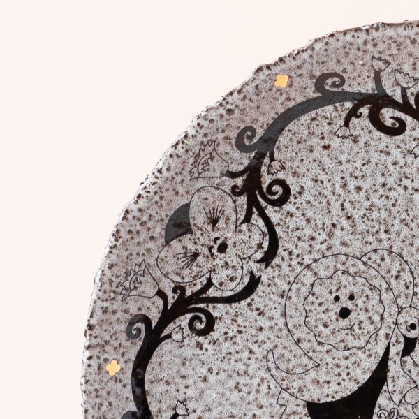 Тарелка “Пробуждение бабочек” с золотом, 26 см