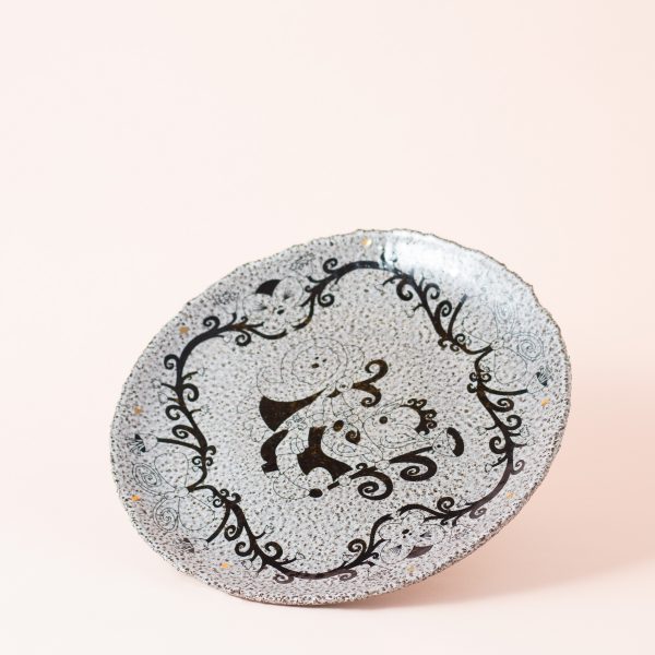 Тарелка "Пробуждение бабочек" с золотом, 26 см